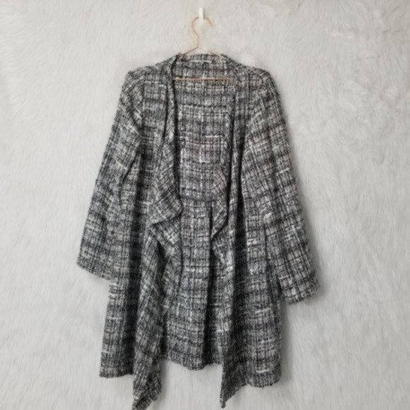 bryn Walker Jackets & Blazers - Bryn Walker Multicolor Tweed Open-Front Waterfall Jacket Coat Women's Size Small